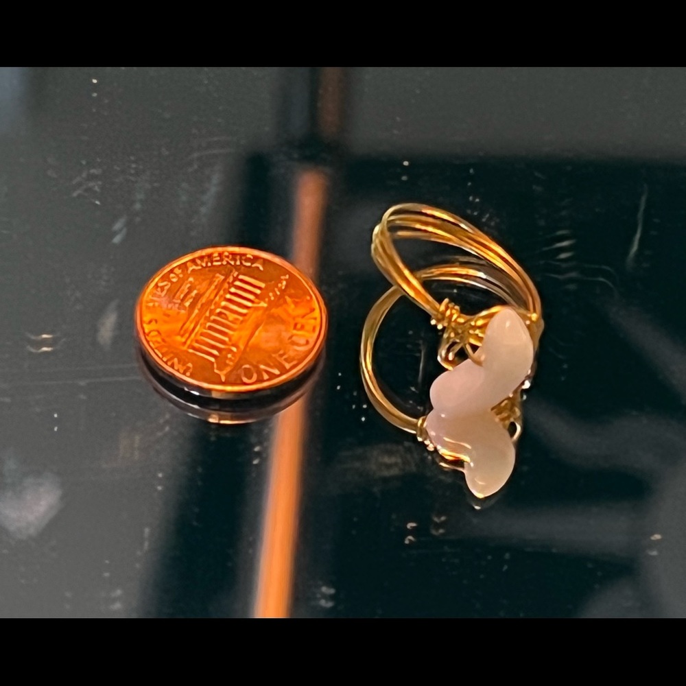 WHITE AND GOLD MOON RING! - Picture 2 of 2